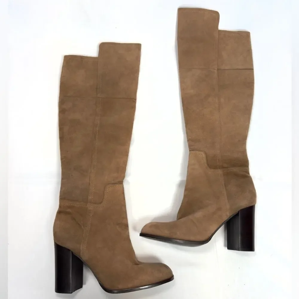 Pour La Victoire OTK Suede Boots Talia Block Heel Knee High Size 8.5